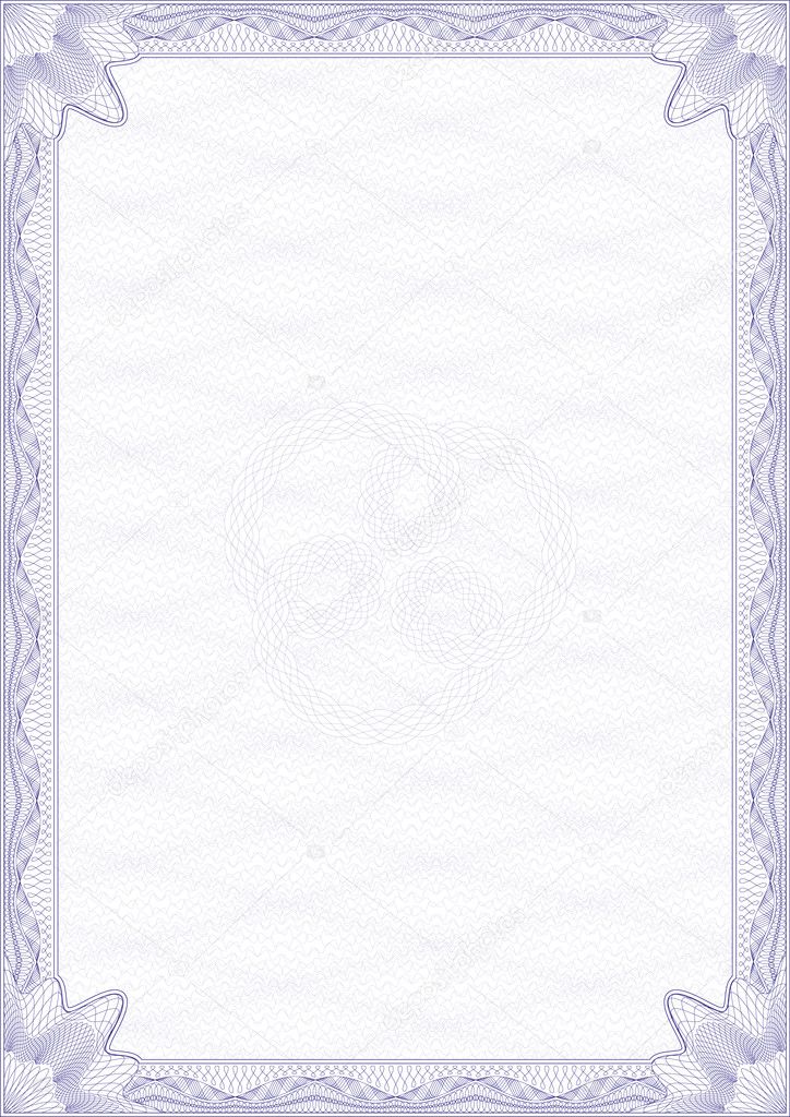 Guilloche style blank certificate