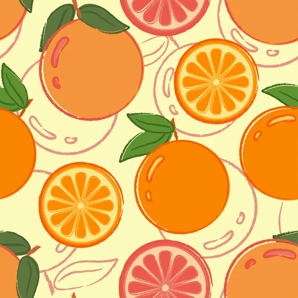 Seamless pattern with oranges — Stock Vector