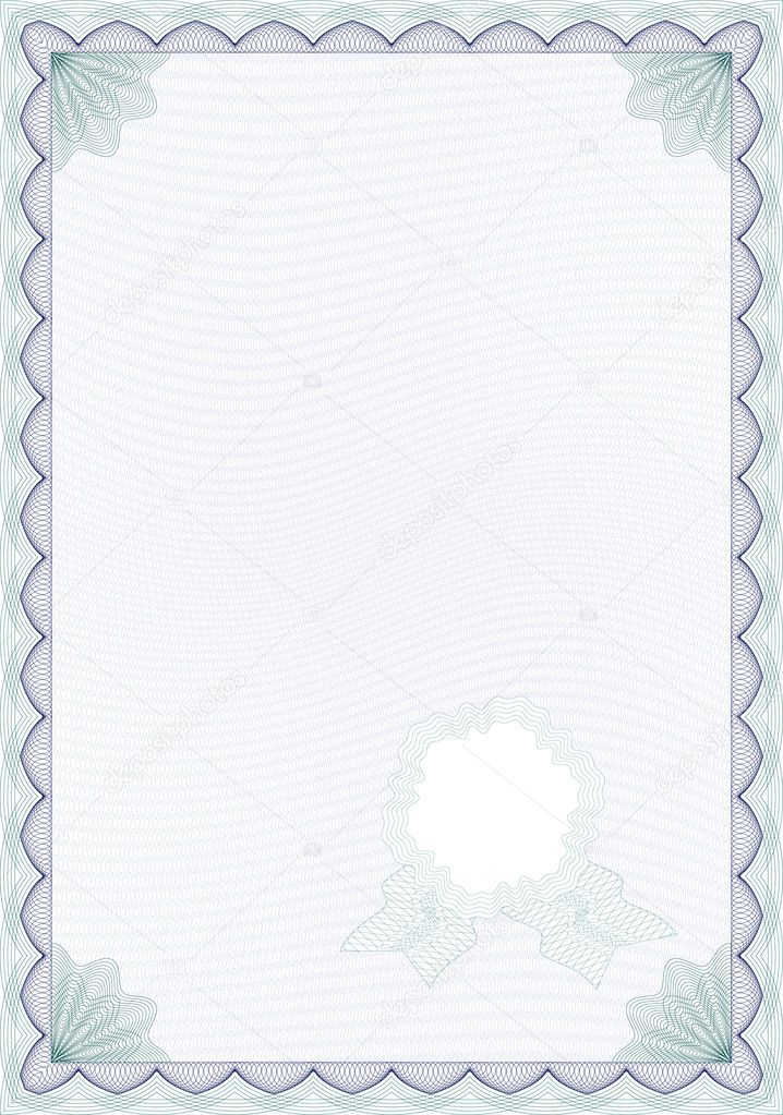 Guilloche style blank certificate