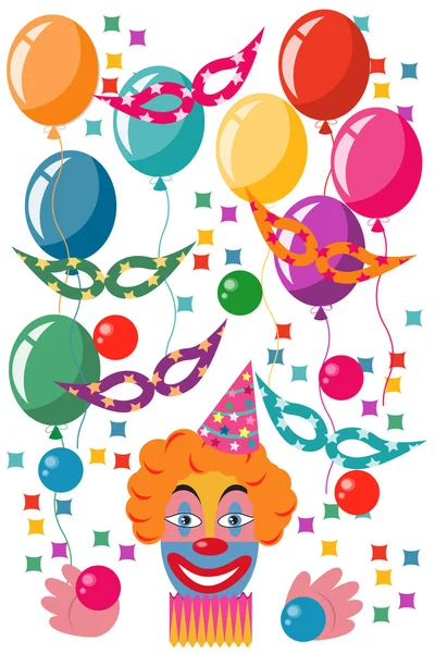 Celebration set with a clown — Stock Vector