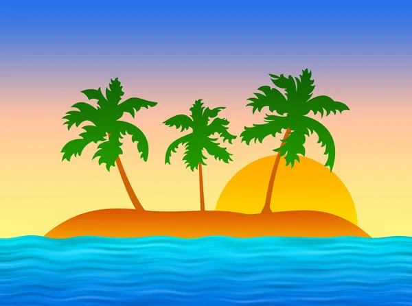 Экзотический тропический остров с пальмами — стоковое фото