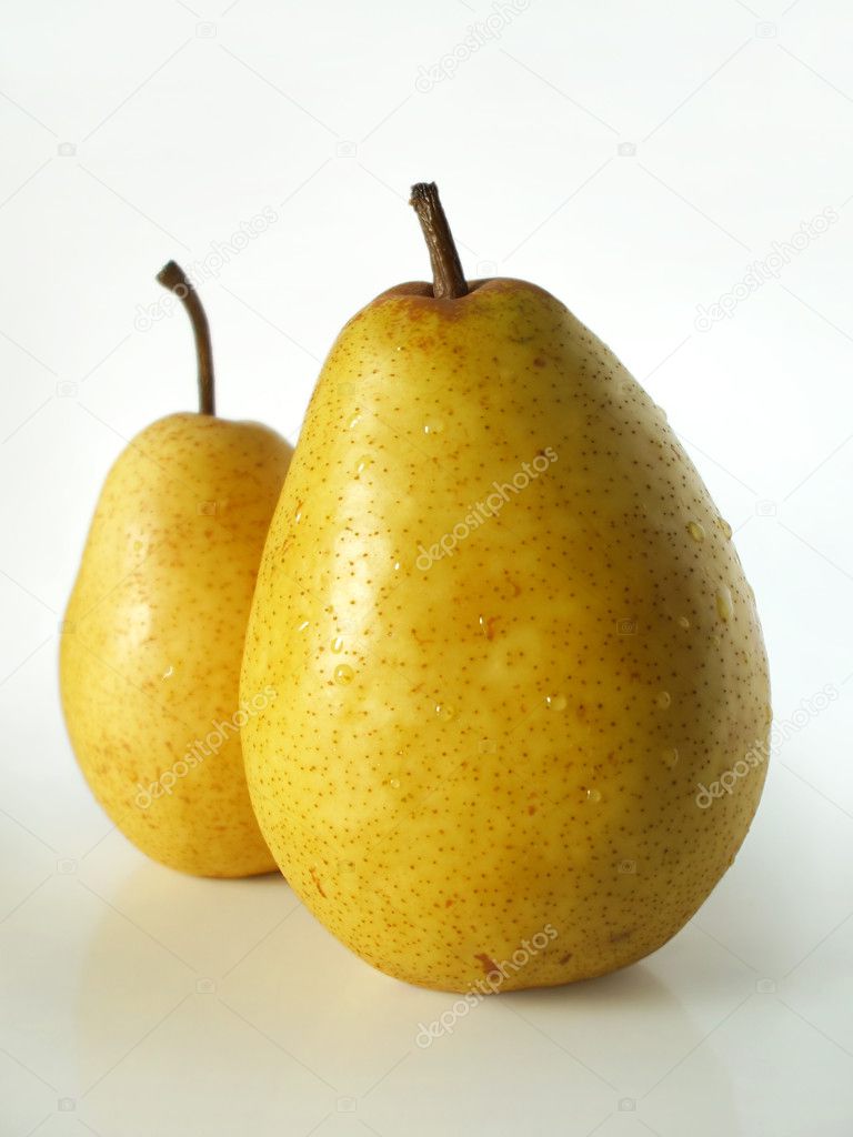 Two yellow pears