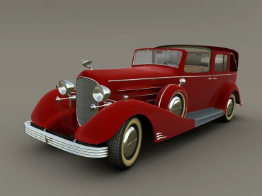 Old red car clipart