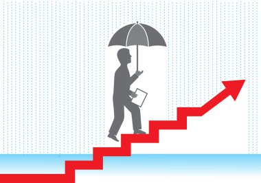 Yağmurda iş adamı