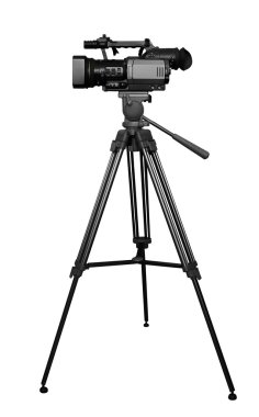 Digital video camera on tripod clipart