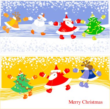 Merry christmas greeting card clipart