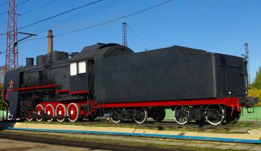 The Soviet steam locomotive clipart