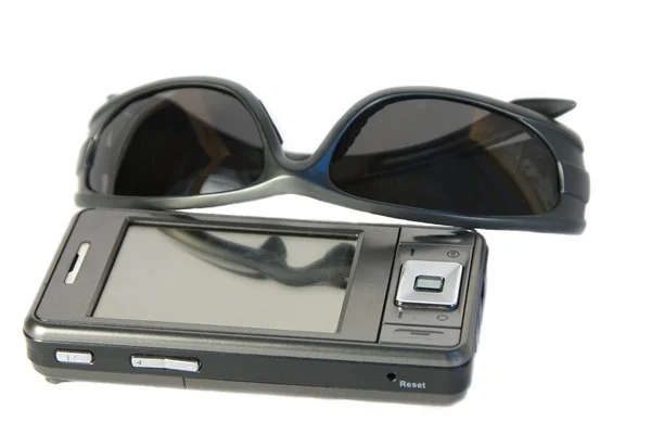 Glasögon och telefon — Stockfoto