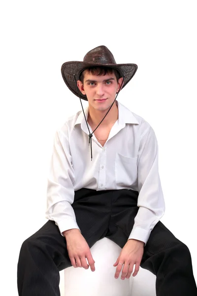 Jovem de chapéu de stetson — Fotografia de Stock