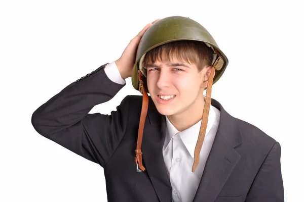 Adolescente en casco — Foto de Stock