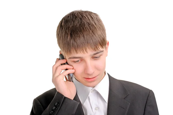 Adolescent parler au téléphone — Photo
