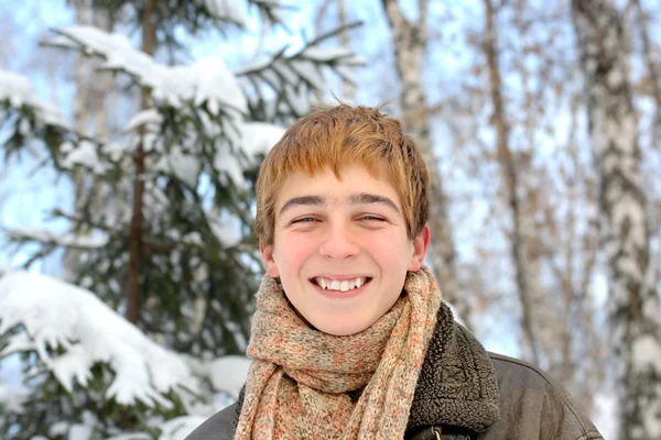 冬天的少年 — 图库照片