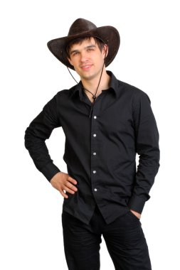 Man in stetson hat clipart