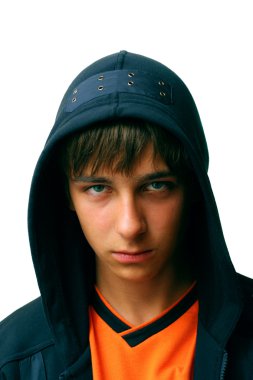 Teenager in hood clipart