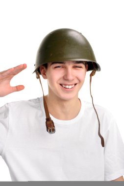Teenager in helmet clipart