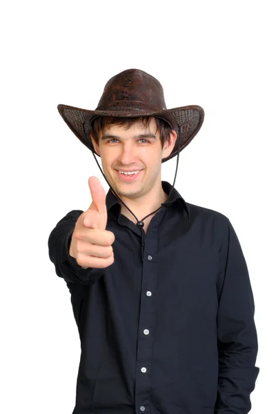 Muž v klobouku stetson — Stock fotografie