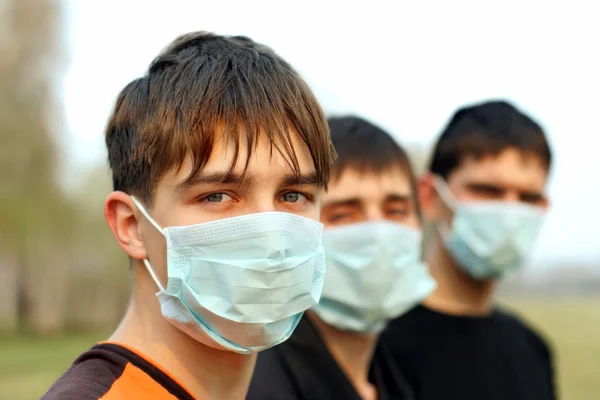 Teenagers in mask — Stock Photo, Image
