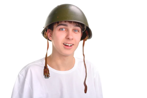 Teenager in helmet — Stock Photo, Image