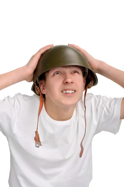 Teenager in helmet — Stock Photo, Image