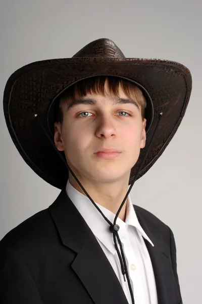 Teenager in stetson hat — Stock Photo, Image