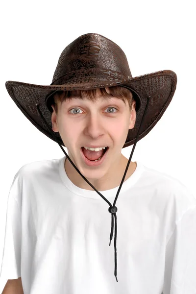 Tonåring i stetson hatt — Stockfoto