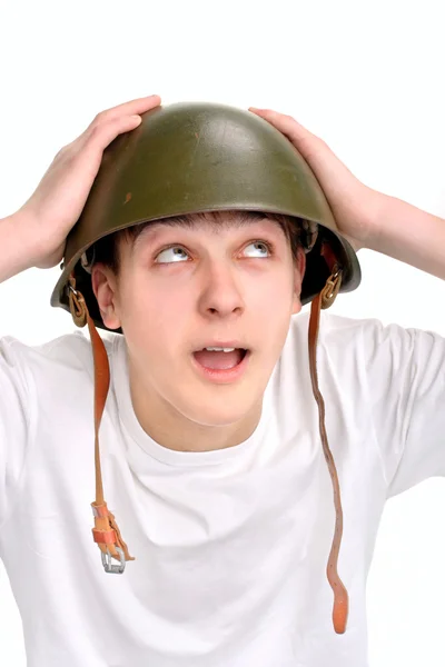 Adolescente em capacete — Fotografia de Stock