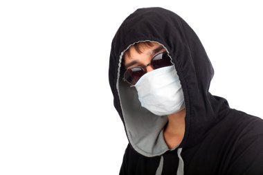 Teenager in the mask clipart