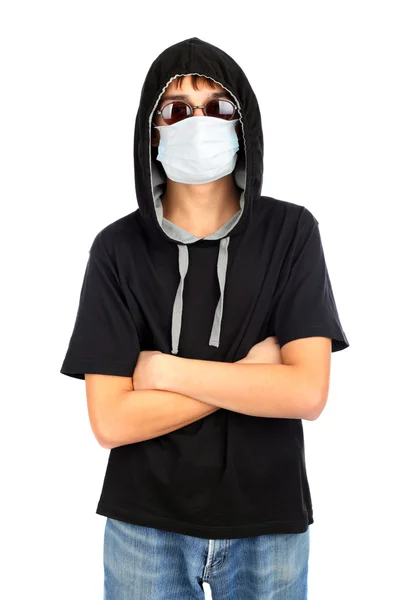 Tonåring i masken — Stockfoto
