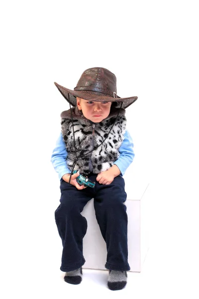 Ребенок в шляпе Стетсона — стоковое фото