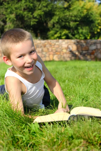 Kid with a book — Stock Photo, Image