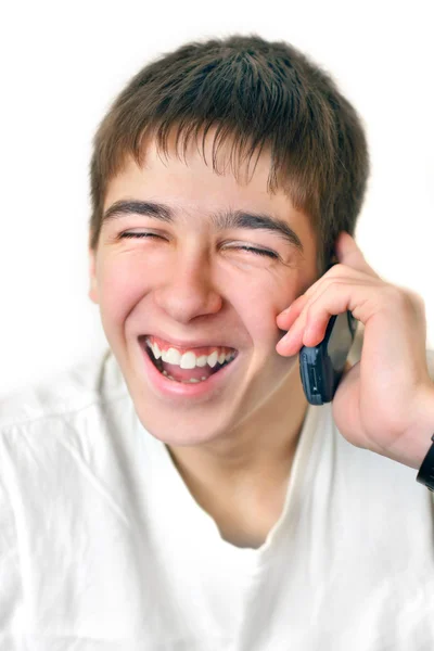 10 代の話す電話 — ストック写真