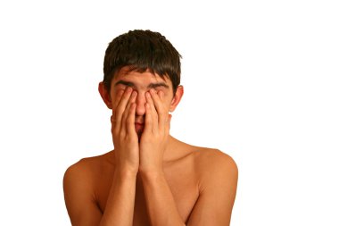Teenager with hidden face clipart