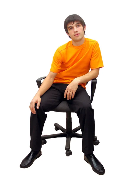 Mannen på stolen — Stockfoto