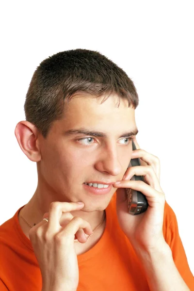 Adolescent avec téléphone — Photo