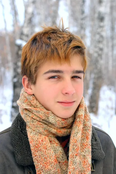 Χειμώνα έφηβος πορτρέτο — Φωτογραφία Αρχείου
