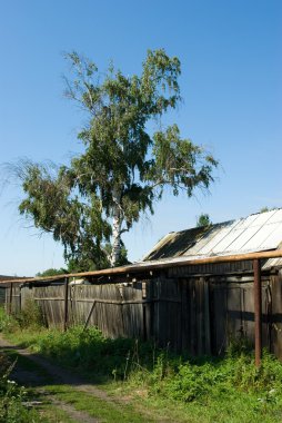 Russian village landscape clipart