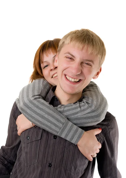 Happy young adult couple — Stock Photo, Image