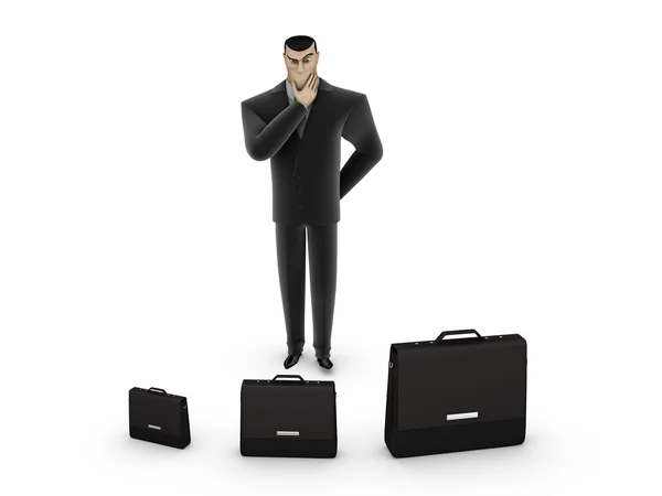 Бизнесмен с портфелями — стоковое фото