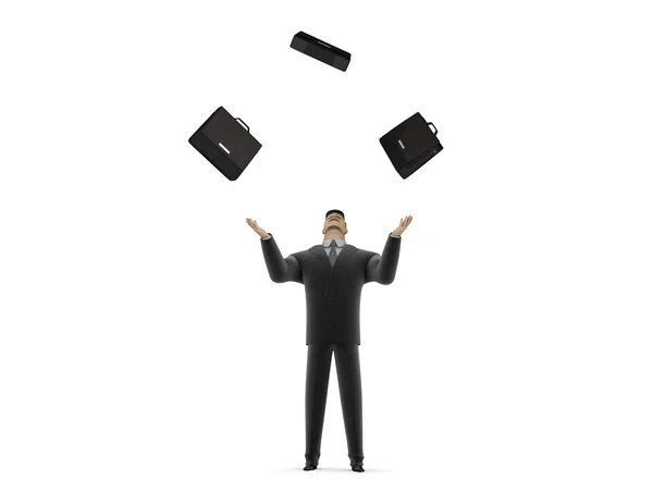 stock image Businessman with briefcases