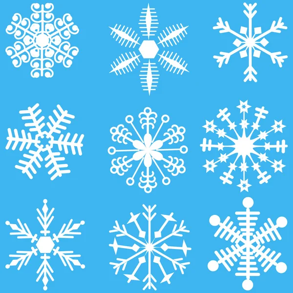 Ensemble de flocons de neige . — Image vectorielle