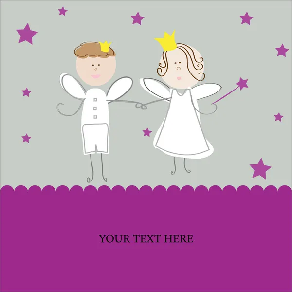 Garçon et fille anges — Image vectorielle