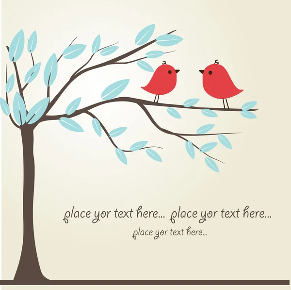 Oiseaux amoureux — Image vectorielle