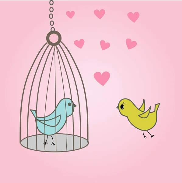 Uccelli innamorati — Vettoriale Stock