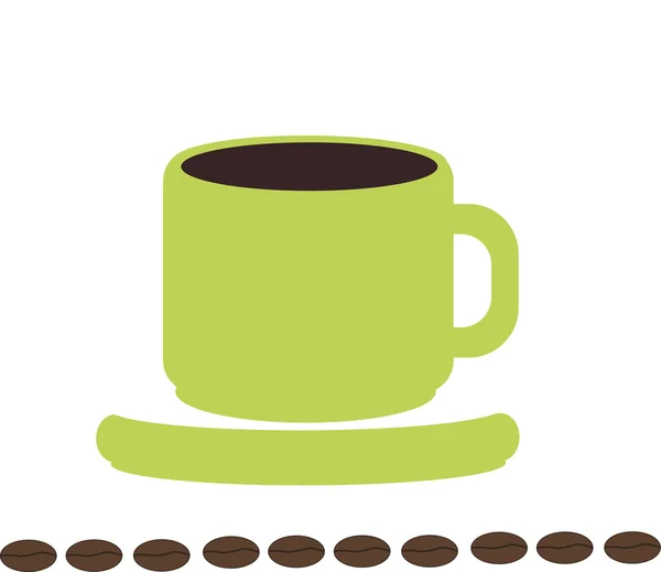 Coffee cup with beans. — Stock Vector