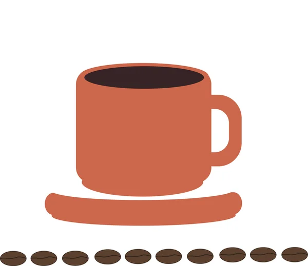 Taza de café con granos. — Archivo Imágenes Vectoriales