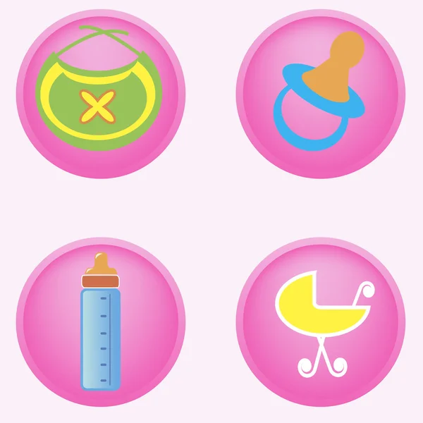 Iconos de bebé — Vector de stock