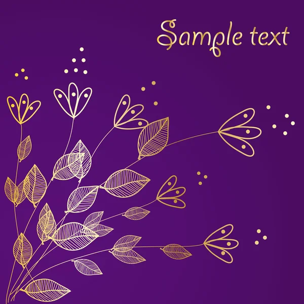 Gold floral background. — Stock Vector