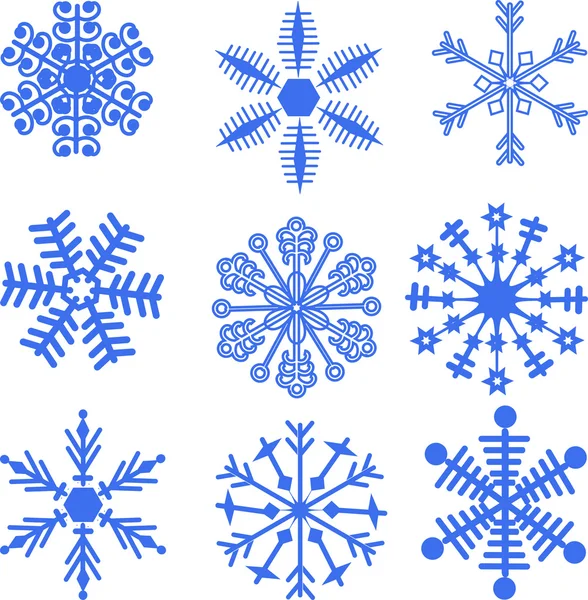 Flocons de neige bleus . — Image vectorielle