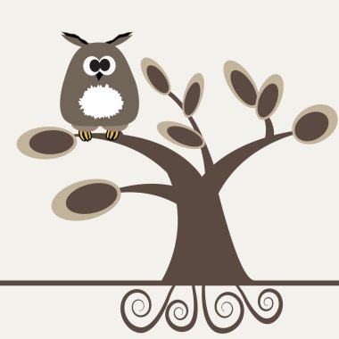 Owl on the tree. clipart