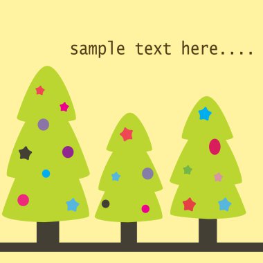 Christmas card with fir-trees. clipart